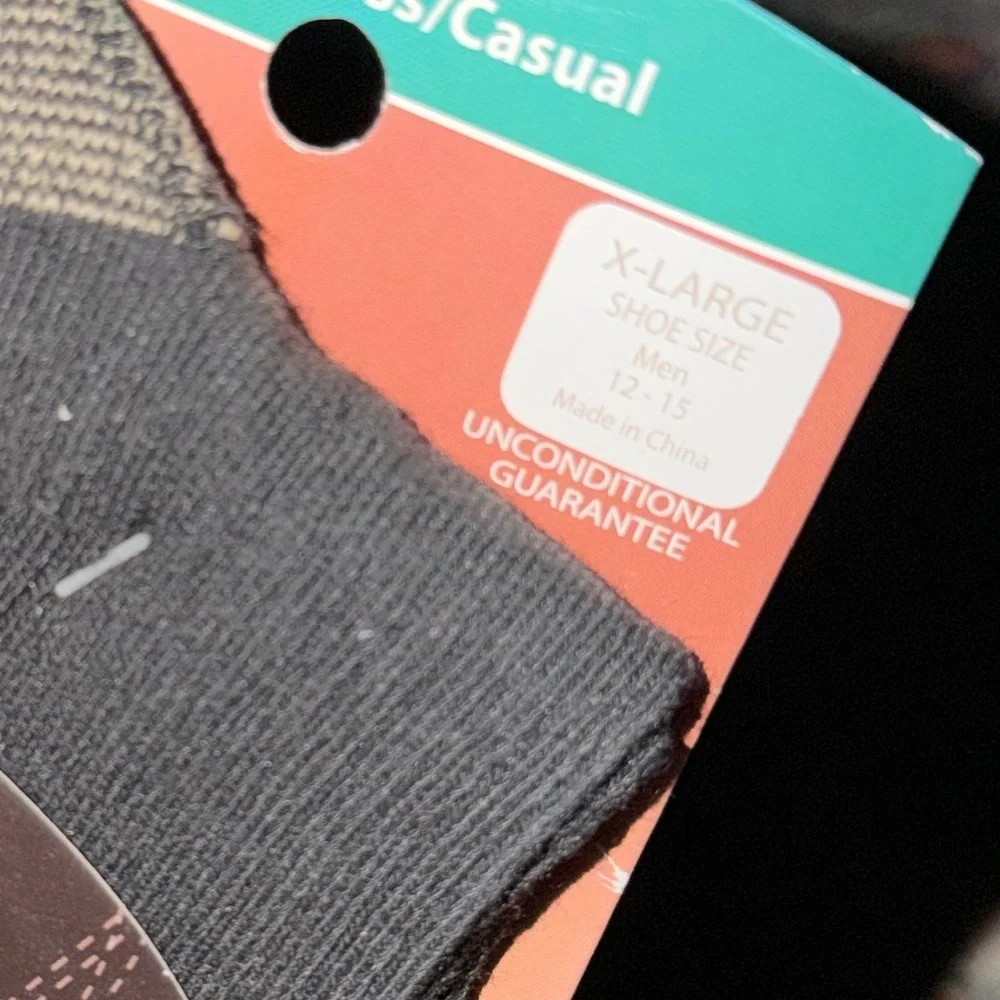 Aetrex copper sole men's dress/casual socks black XL NEW 3 pair smoke pet free
